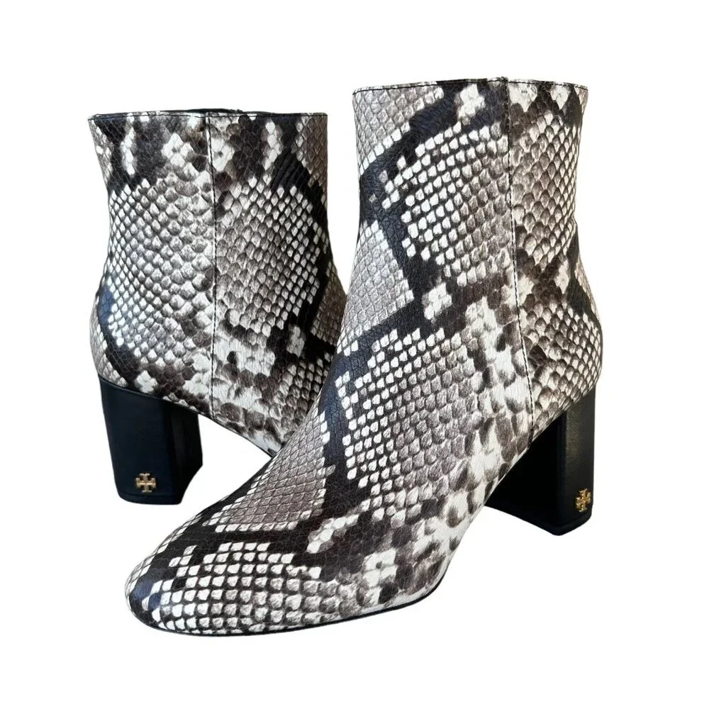 Tory Burch‎ Brooke Roccia Snake Print Leather Boots